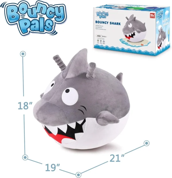 Kids White Shark Hopper Ball, Toddler Ride on Bounce Toy, - Image 3